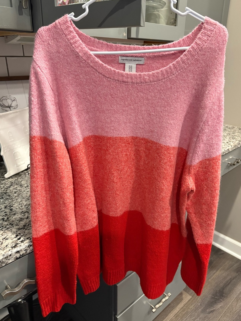 NWOT cupcakes & cashmere Pink & Red Colorblock Sweater